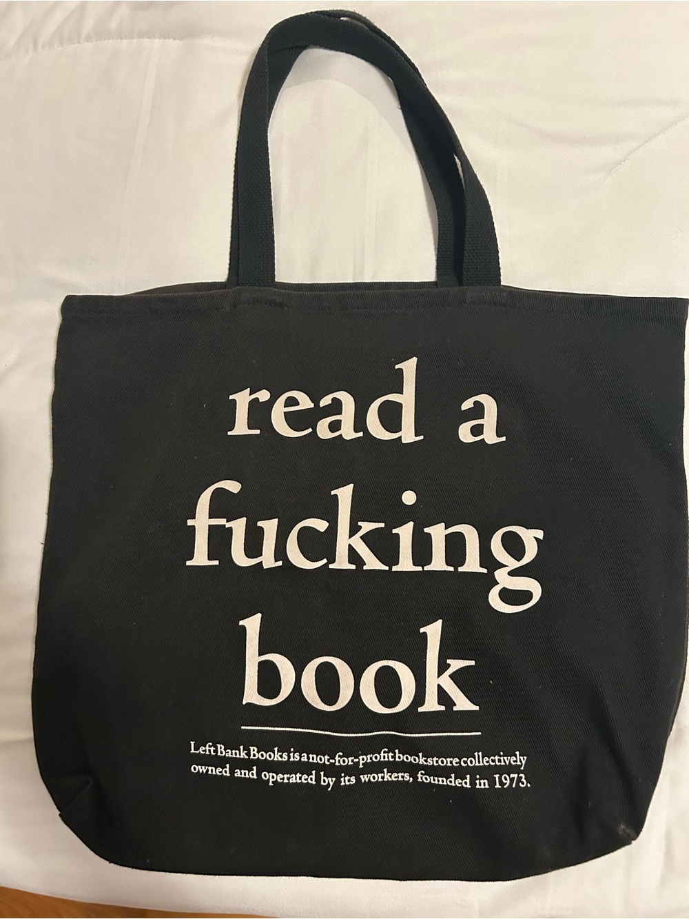 Small black canvas tote